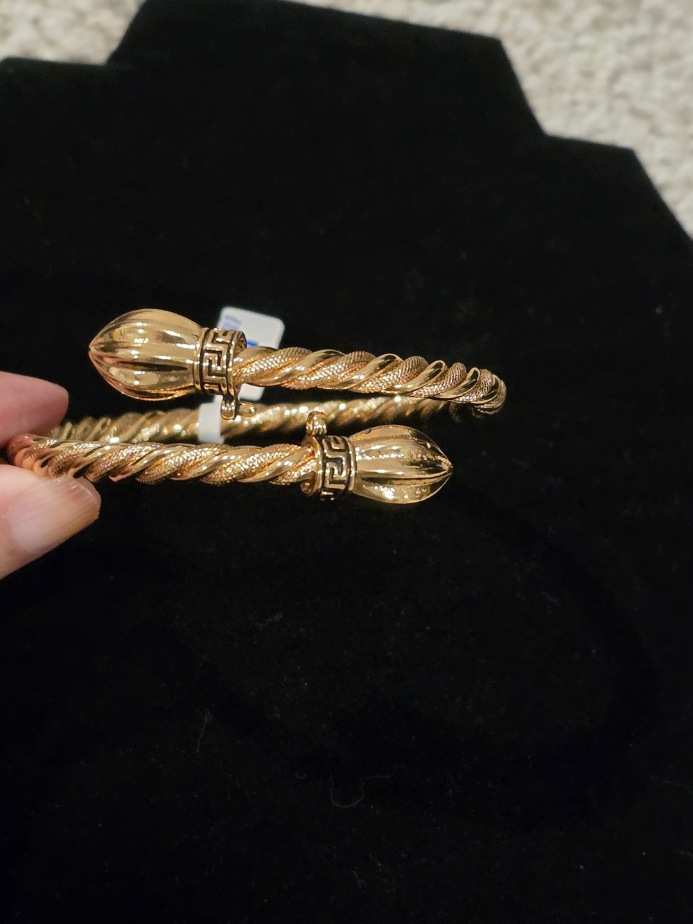 22kgp Twisted Rope Gold-Tone Cuff Bracelet